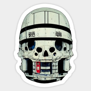 Droid Skull Robot Skull Sticker